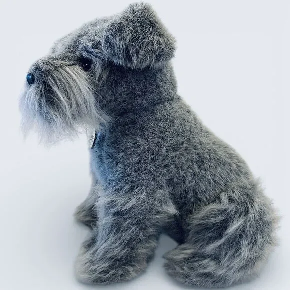 RARE Classique Dakin Realistic Toy Schnauzer Dog Plush Stuffed 14" Floppy Ears - Picture 2 of 11
